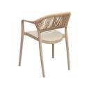 Ver imagem 4 de Cadeira com Braço Área Externa Juna Or Design Polipropileno Fendi Encosto Corda Ratan Sintético