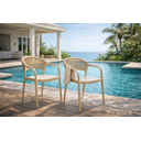 Ver imagem 5 de Cadeira com Braço Área Externa Juna Or Design Polipropileno Fendi Encosto Corda Ratan Sintético