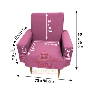 Capa Poltrona Sala.:rosa Claro
