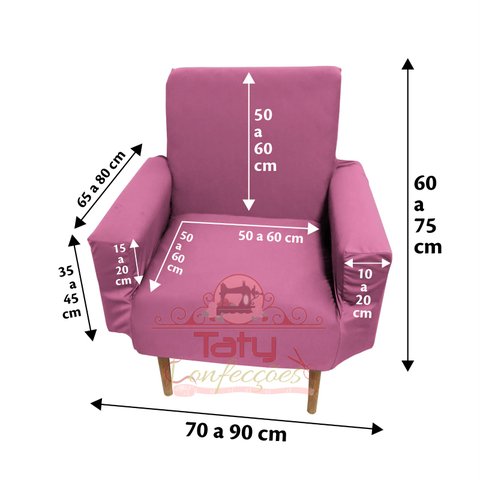 Capa Poltrona Sala.:rosa Claro