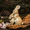 Ver imagem 2 de Escultura Coelha Mamae com Filhote em Resina