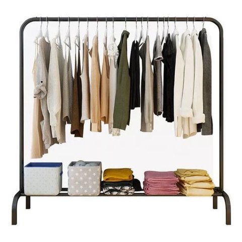 Cabideiro Roupas Arara de Roupas Loja/quarto Sapateira:preto