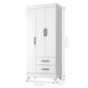Ver imagem 4 de Guarda Roupa Solteiro com 3 Portas Vidigal Branco