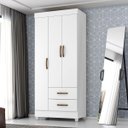 Ver imagem 1 de Guarda Roupa Solteiro com 3 Portas Vidigal Branco