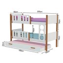Ver imagem 4 de Beliche Solteiro Ônix MDF com Cama Auxiliar e 3 Colchões Solteiro Infantil - Branco Mel