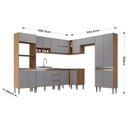 Ver imagem 3 de Cozinha 9 Peças 18 Portas Athena Laranja/Freijó/Cinza