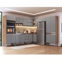 Ver imagem 1 de Cozinha 9 Peças 18 Portas Athena Laranja/Freijó/Cinza