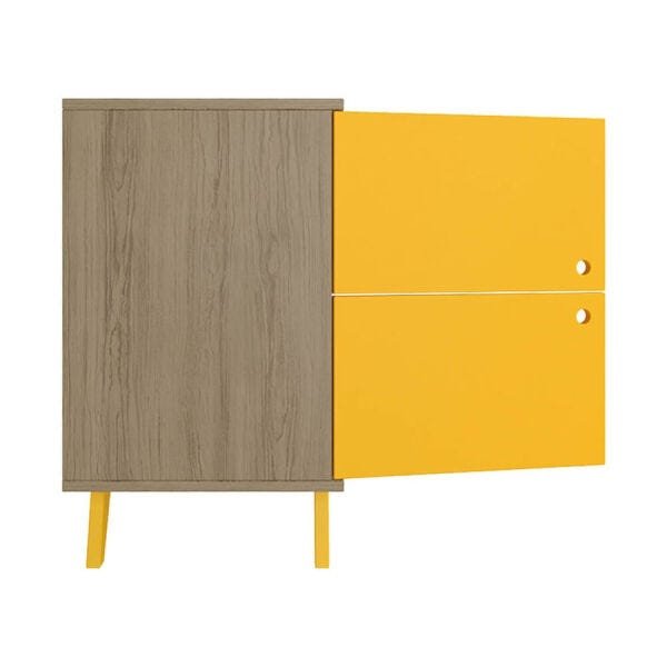 Armário Bambini 100% em MDF com Portas Carvalho / Amarelo - 3