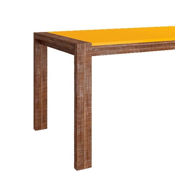 Mesa de Jantar Hermione Retangular com Tampo MDF e Estrutura em Madeira Amarelo / Garapa Ool - 4