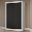 Ver imagem 1 de Guarda-roupa Solteiro 2 Portas de Correr Branco/preto Milano Madesa