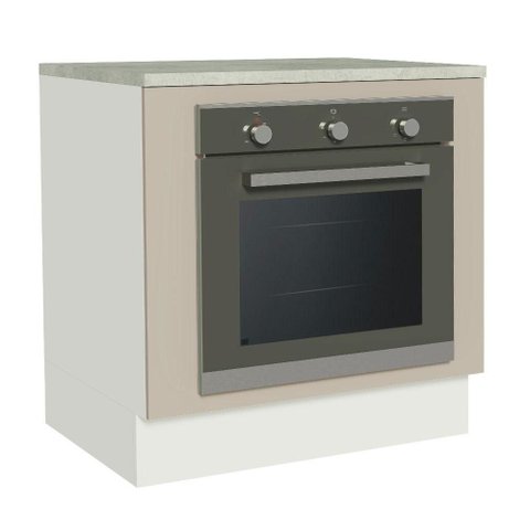 Balcão para Forno de Embutir 80 X 60 Cm com Tampo Branco/crema Agata Madesa