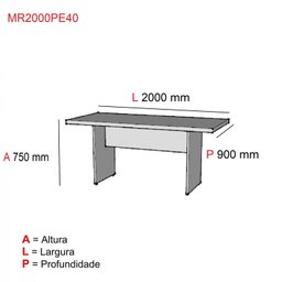 Mesa para Reunião para Escritório PE40  - 2