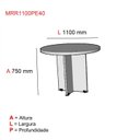 Ver imagem 2 de Mesa de Reunião para Escritório Redonda 120cm PE40 Preto/Walnut com