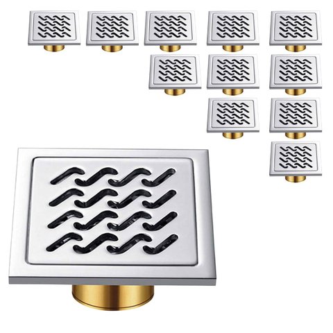 Ralo Inox 10x10 Box Banheiro Anti Odor Kit 11 Uni Lavabo Anti Inseto Cozinha Lavanderia Quintal Segu