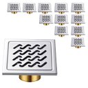 Ver imagem 1 de Ralo Inox 10x10 Box Banheiro Anti Odor Kit 11 Uni Lavabo Anti Inseto Cozinha Lavanderia Quintal Segu