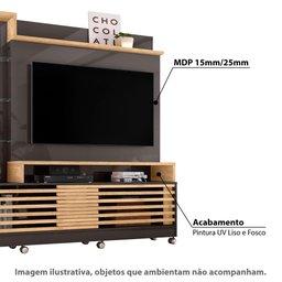Rack com Painel Frizz Prime c/Rodízios - Titânio/Carvalho - 2