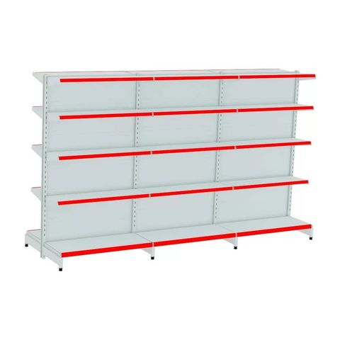 Gondola Centro 170 Amapa Flex Kit 3 Metros Branco PE Vermelho - Amapá