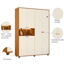 Ver imagem 4 de Armário de Quarto 6 Portas Multiuso com Prateleira