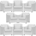Ver imagem 1 de Kit 8 Poltronas Mila Corino Cores Pé de Plástico Cromado - Branco Corino