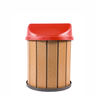 Lixeira Madeira Plástica 75 Litros - 50 Cm:marrom/vermelho - 3