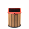 Lixeira Madeira Plástica 75 Litros - 50 Cm:marrom/vermelho - 1