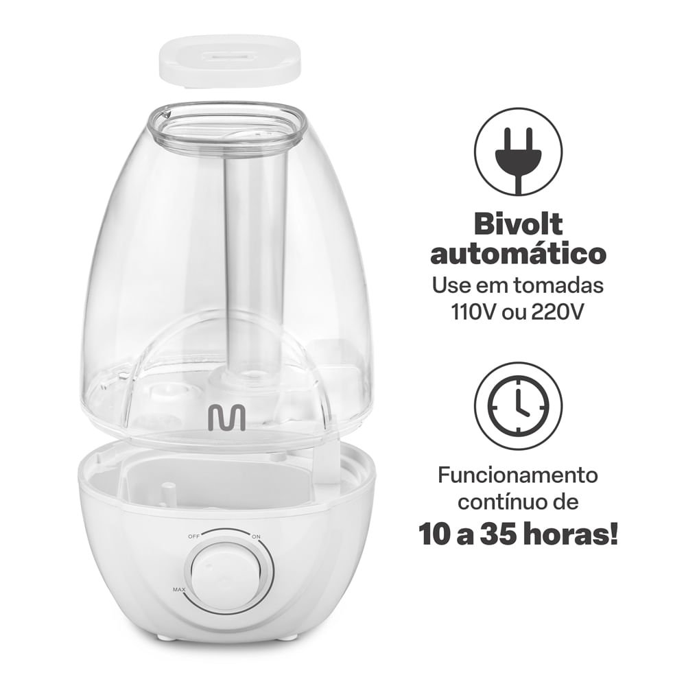 Umidificador de Ar Clear Tank 2,1litros - Bivolt Automático Multi Saúde - Hc210 Hc210 Multilaser Saú - 4