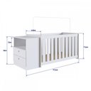 Ver imagem 3 de Kit Quarto Bebê Berço Cômoda Linha Aconchego 171,5cm Branco La006 Completa Móveis