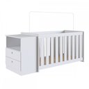 Ver imagem 2 de Kit Quarto Bebê Berço Cômoda Linha Aconchego 171,5cm Branco La006 Completa Móveis