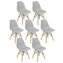 Ver imagem 3 de Kit 7 Cadeiras Charles Eames Eiffel Wood Design Cinza