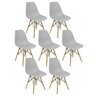 Kit 7 Cadeiras Charles Eames Eiffel Wood Design Cinza - 3
