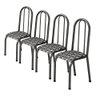 Conjunto Kit 4 Cadeiras Metal Aço Cozinha Almofadada Jantar - 1