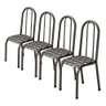 Conjunto Kit 4 Cadeiras Metal Aço Cozinha Almofadada Jantar - 2