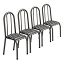 Ver imagem 3 de Conjunto Kit 4 Cadeiras Metal Aço Cozinha Almofadada Jantar