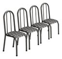 Ver imagem 3 de Conjunto Kit 4 Cadeiras Metal Aço Cozinha Almofadada Jantar