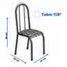 Conjunto Kit 4 Cadeiras Metal Aço Cozinha Almofadada Jantar - 4