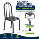Ver imagem 2 de Conjunto Kit 4 Cadeiras Metal Aço Cozinha Almofadada Jantar