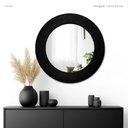 Ver imagem 2 de Espelho Decorativo Madrid Corino 70cm Redondo Preto