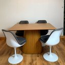 Ver imagem 5 de Mesa de Jantar Cone Retangular 140x90 cm Base Oval Freijó Tampo Freijó Personal Moveis Design Mesa d