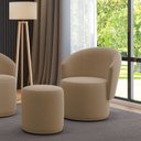 Ver imagem 2 de Poltrona e Puff Redondo Orgânico para Sala Malu Suede M11 - D’Rossi