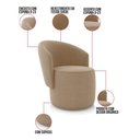 Ver imagem 3 de Poltrona e Puff Redondo Orgânico para Sala Malu Suede M11 - D’Rossi