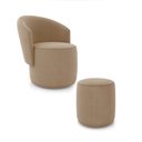 Ver imagem 1 de Poltrona e Puff Redondo Orgânico para Sala Malu Suede M11 - D’Rossi