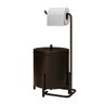 Kit Suporte de Papel Higiênico Lixeira Level Preto - Dream Home - Preto - 1