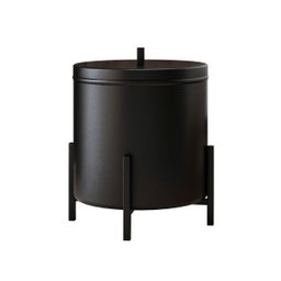 Kit Suporte de Papel Higiênico Lixeira Level Preto - Dream Home - Preto - 3