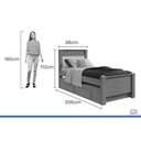 Ver imagem 4 de Cama Multifuncional Solteiro c/Gavetas e Auxiliar Athenas Amendoa Lopas