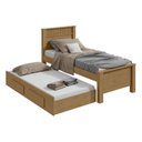 Ver imagem 2 de Cama Multifuncional Solteiro c/Gavetas e Auxiliar Athenas Amendoa Lopas