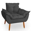 Ver imagem 4 de Kit 2 Poltrona Opala Cinza Suede Decorativa para Sala Escritório Biselos-Decor