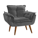 Ver imagem 3 de Kit 2 Poltrona Opala Cinza Suede Decorativa para Sala Escritório Biselos-decor