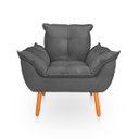 Ver imagem 6 de Kit 2 Poltrona Opala Cinza Suede Decorativa para Sala Escritório Biselos-Decor