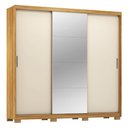 Ver imagem 1 de Guarda Roupa Dalila 3 Portas, 4 Gavetas, 3 Cabideiros Flex Cinamon Touch/off White com Espelho e Pé