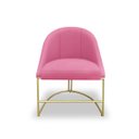 Ver imagem 1 de Banqueta Poltrona Lua Penteadeira e Salão com Base Metálica:rosa